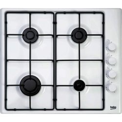 Beko HIZG64120SW 60cm 4 Burner Gas Hob in White 2 Year Parts & Labour Guarantee